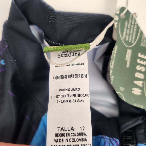 Agua Bendita Eter Noah Rash Guard Rashguard Long Sleeve Blue Size 12 Boys NWT - Picture 7 of 7